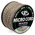 Paracord Planet Micro Paracord - Thin Braided Cord For Crafting, Fishing, And Diy Projects In 125 Ft Spools - Woodland Camo