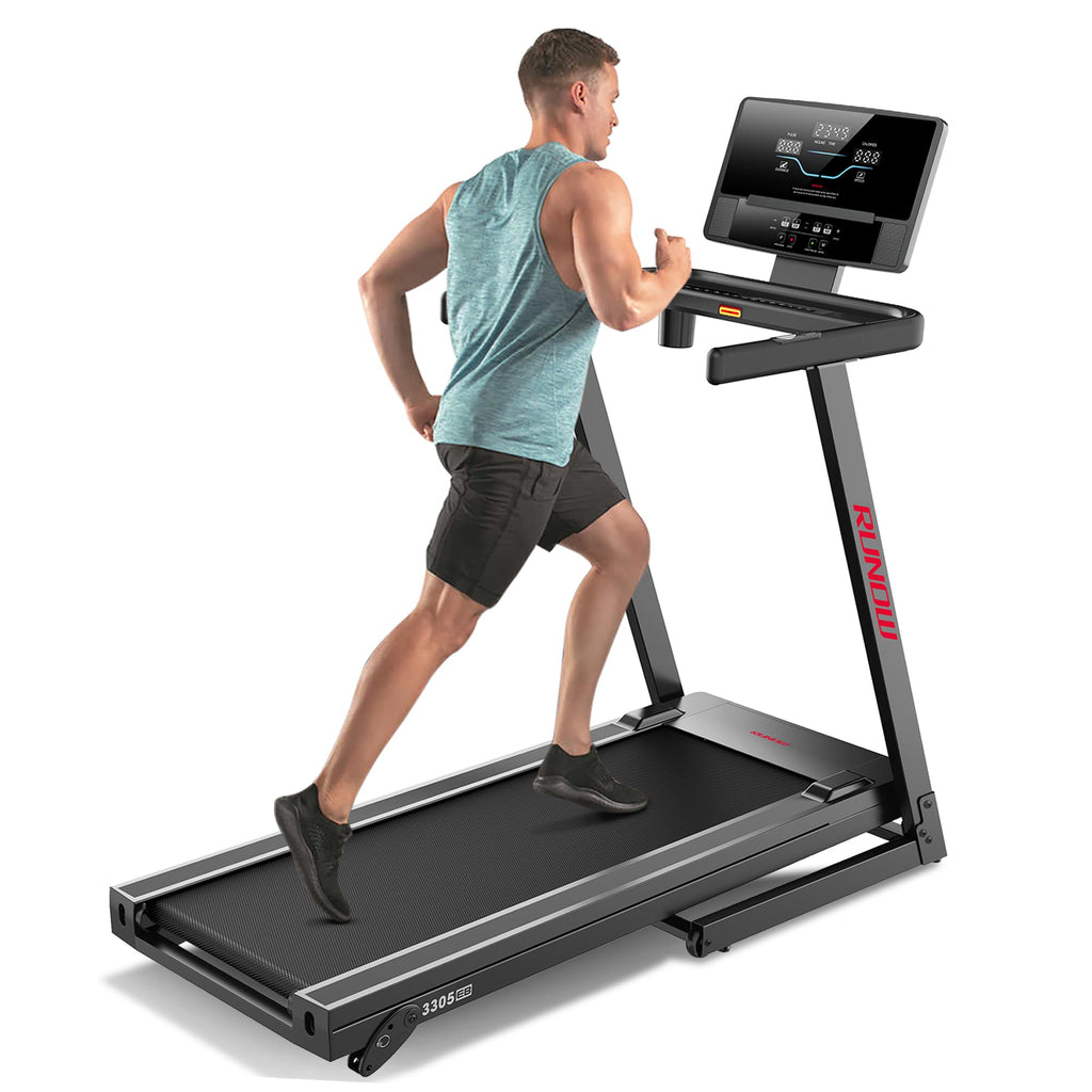 Runow Treadmills For Home With Manual Incline, Foldable Treadmill Perfect For Walking And Running, Bluetooth And Customized Prog