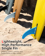 Abahub 8 Sup Single Center Fin With 1 No Tool Fin Screw, Fiberglass Reinforeced 8 Inch Sup Replacement Fins For Surfboard, Stand