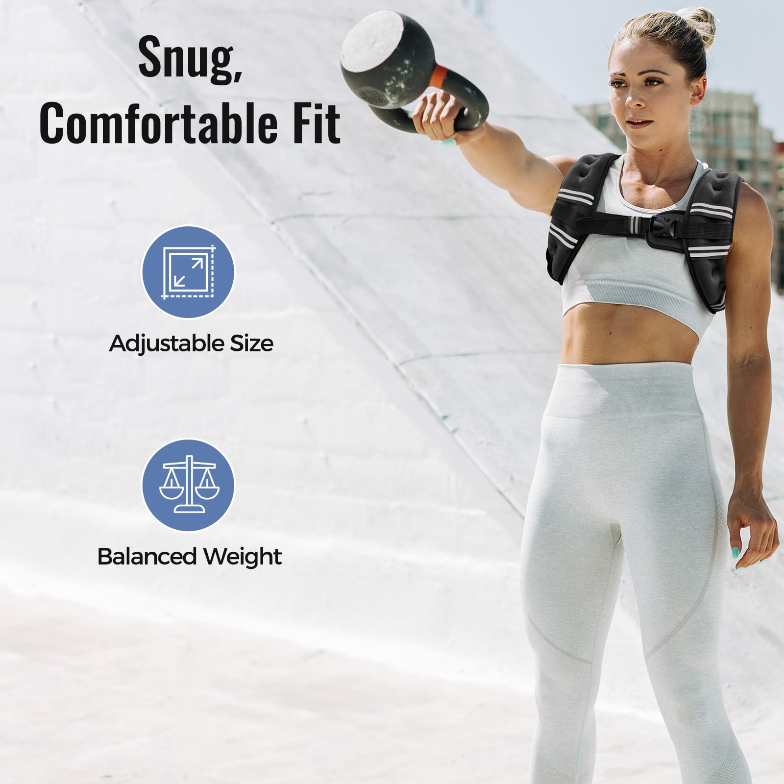 Zeerun Weighted Vest for Women & Men with Reflective Stripe and Adjustable Buckle, Comfortable & Durable Rucking Vest for Walkin