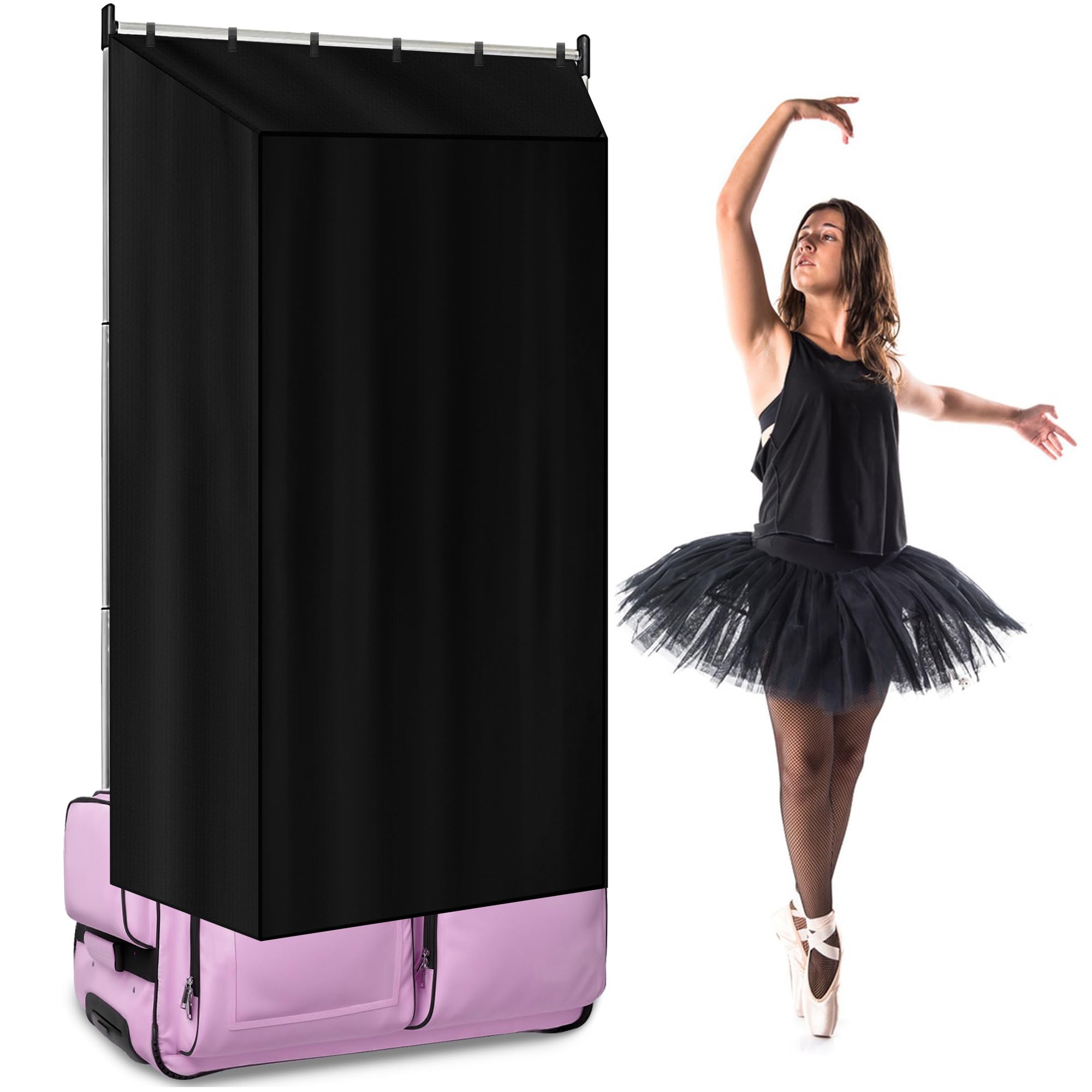 Runnico Three Sides Privacy Curtain For Dance Bag, Portable Dancer Changing Curtain With Storage Bag, Backstage Privacy Changing