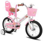 Joystar Kids Bike Little Daisy 16 Inch Girls Bike With Training Wheels Doll Bike Seat Basket & Streamers Princess Kids Bicycle F