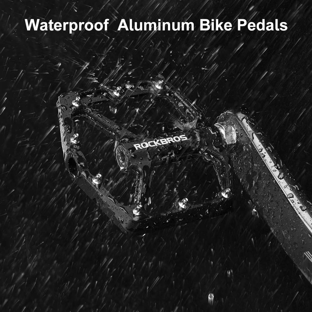 Rockbros Mountain Bike/Mtb Pedals Bicycle Flat Pedals Aluminum 9/16'' Sealed Bearing Lightweight Platform For Road Mountain Bmx