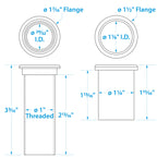 Seachoice Adjustable Splashwell Drain Tube, Fits 1-1/4 In. Opening, White Plastic