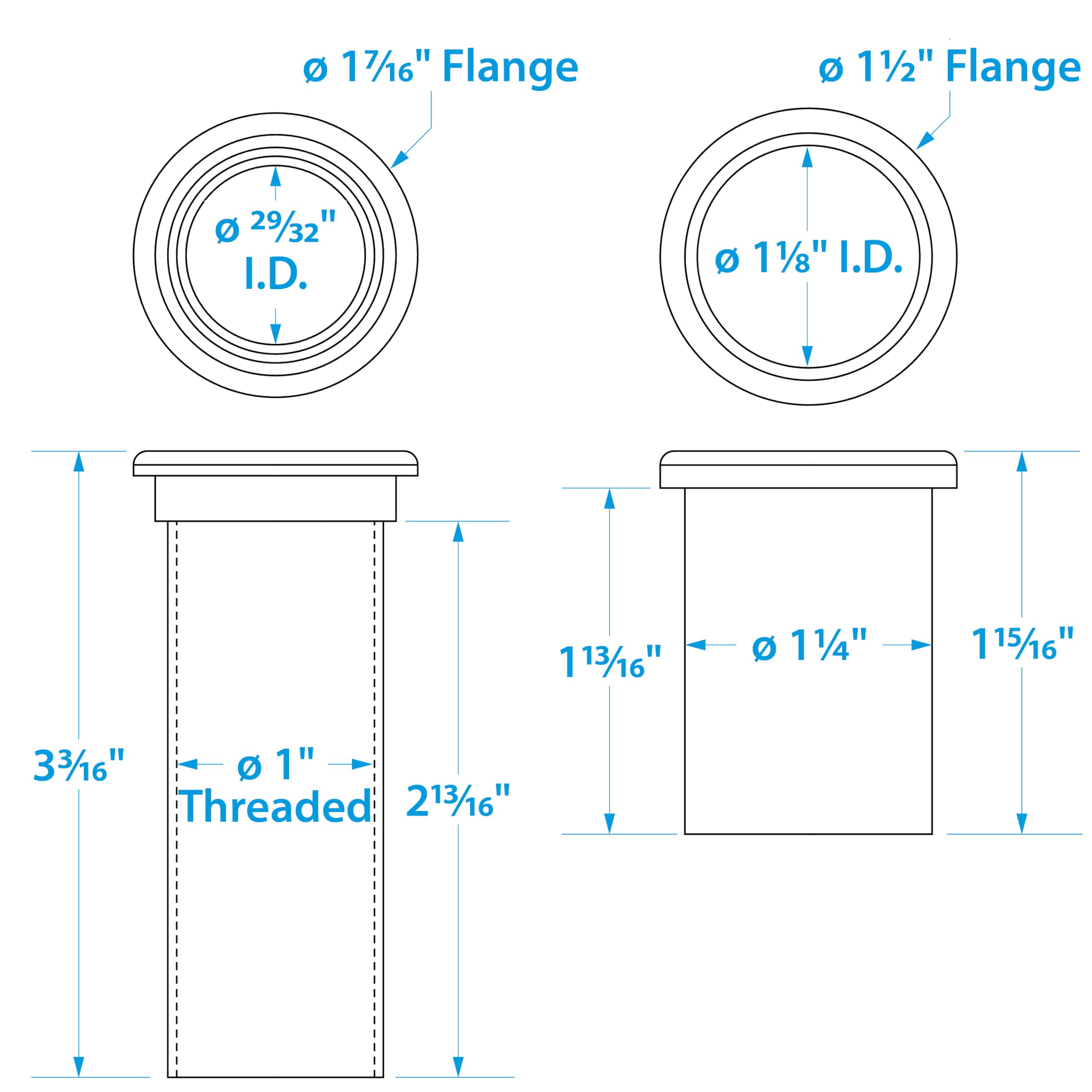 Seachoice Adjustable Splashwell Drain Tube, Fits 1-1/4 In. Opening, White Plastic