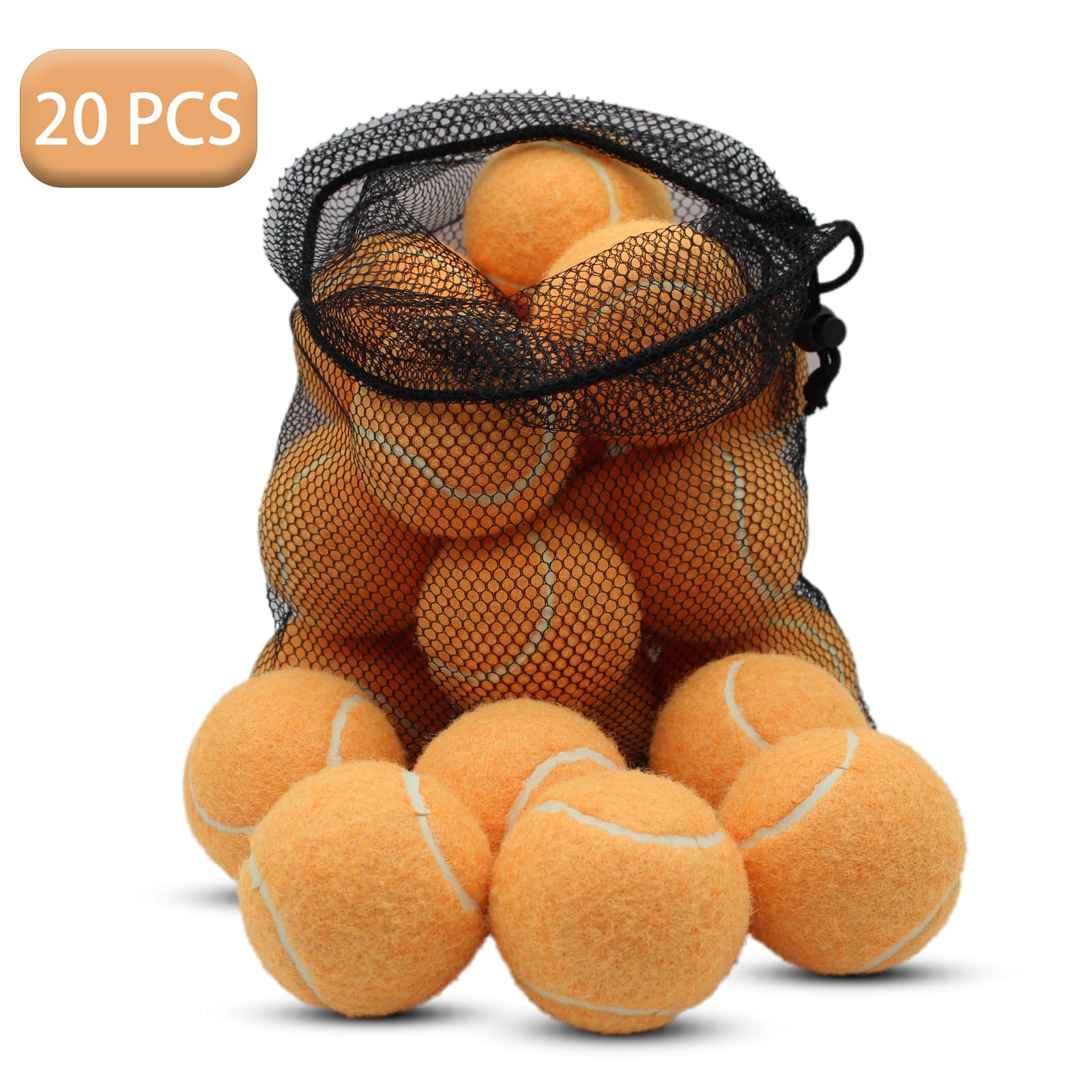 Shyujajie Tennis Balls, 20 Pack Training Tennis Balls,High Elasticity Practice Tennis Balls For Beginner, Exercise Playing Balls