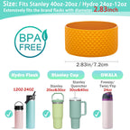 Wk Ieason Diomond Protective Silicone Sleeve Boot For 20-40Oz Stanley Tumbler And Compatible With 12Oz-24Oz Hydro Flask Wide Mou