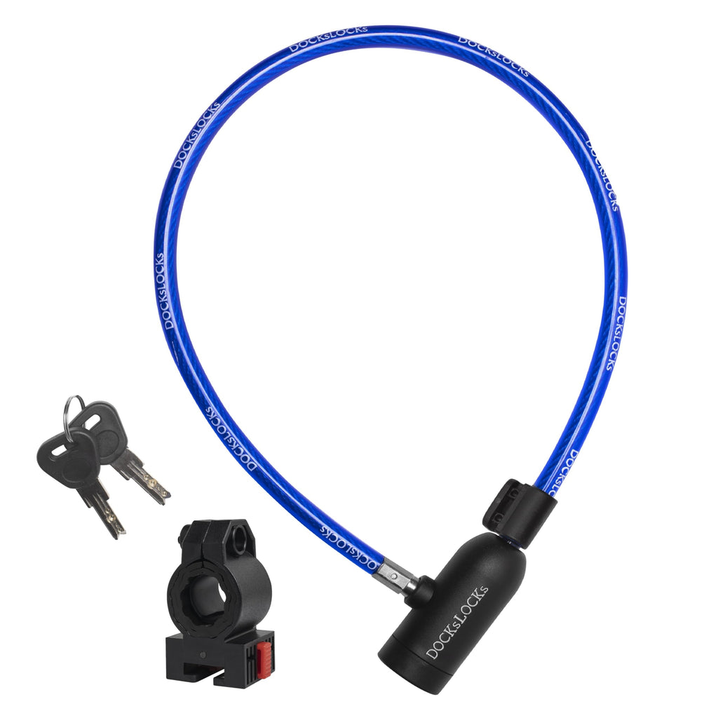 Dockslocks Bike Cable Lock Set With Key Lock, Mounting Bracket, Portable And Compact Anti-Theft Security For Bikes, Scooters And
