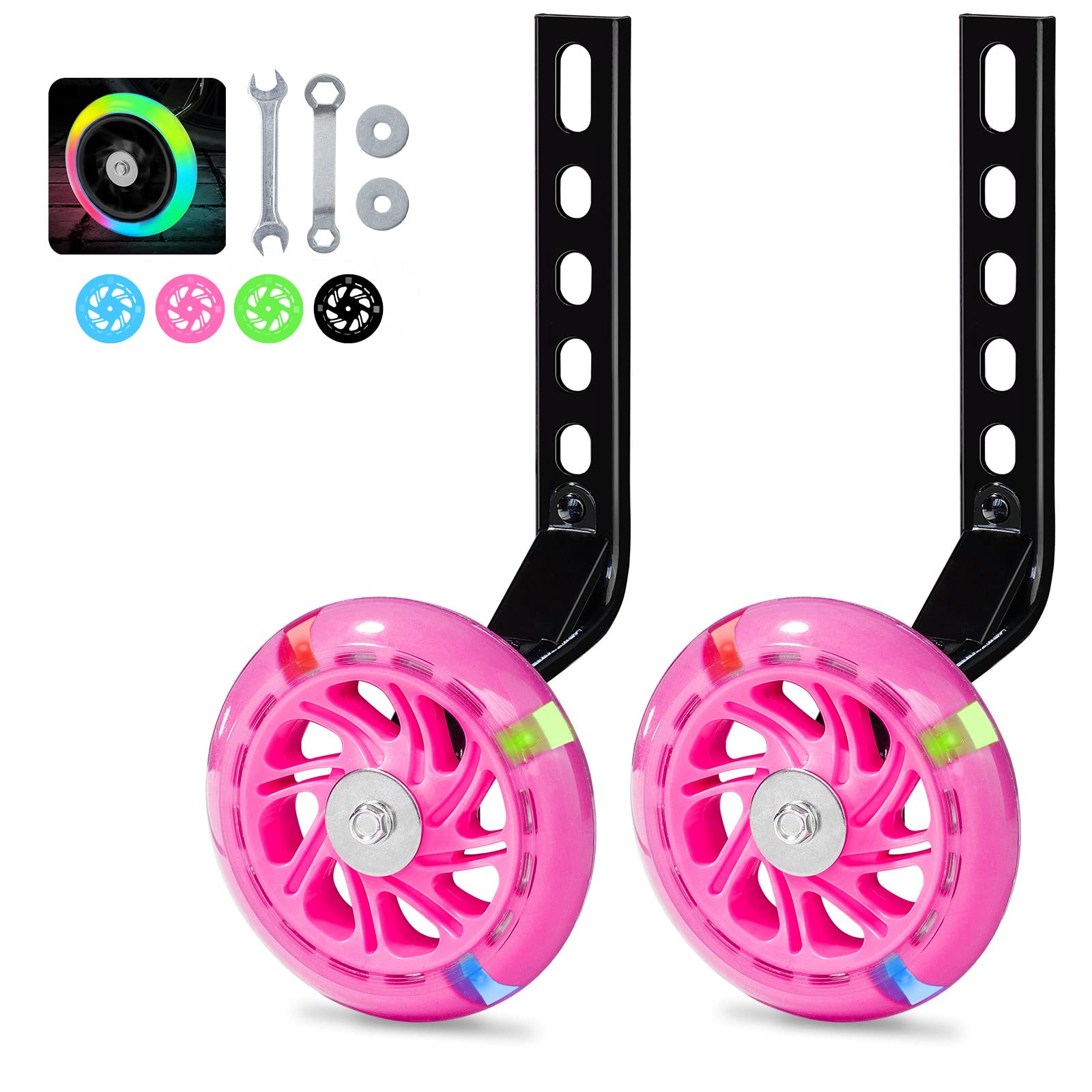 PRUNUS Flash BIKE Training Wheels for 12 14 16 18 20 Inch.Training Wheels for Kids Bike is Heavy Duty.Bicycle Training Wheel is 