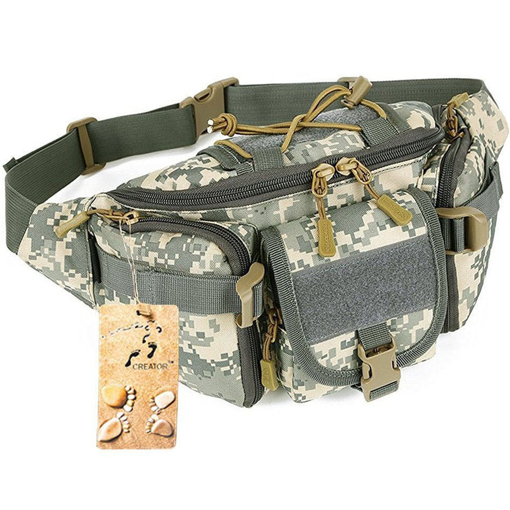 Creator Tactical Waist Pack Military Fanny Pack Outdoor Army Waist Bag Large Waist Pack For Daily Life Cycling Camping Hiking Hu