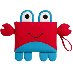 Srajanaa Kids Swimming Bag | Crab Shape PinkBlue Mini Travel Bag For Boys & Girls | Waterproof Preschool Nursery Tote With Wet