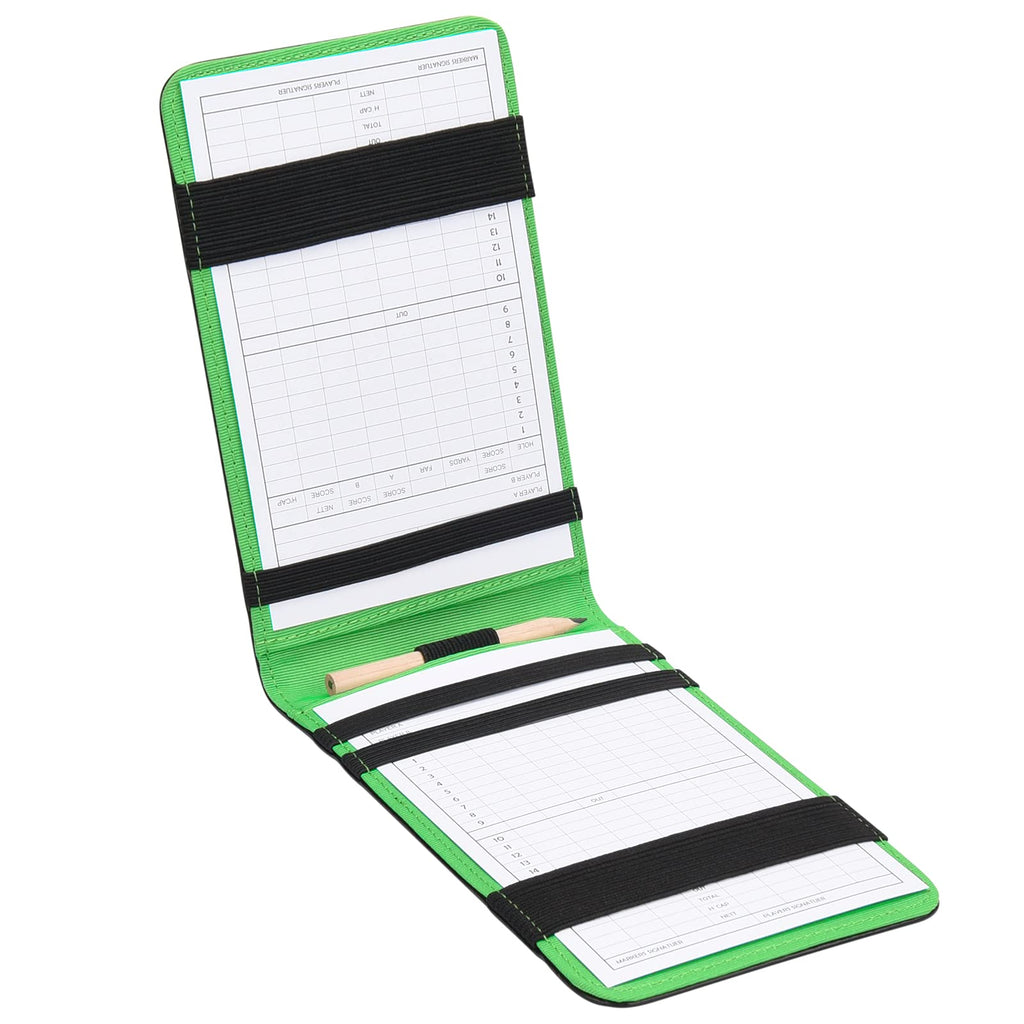 Big Teeth Golf Scorecard Holder Yardage Book Lucky Clover Pattern Golf Accessories (Black)