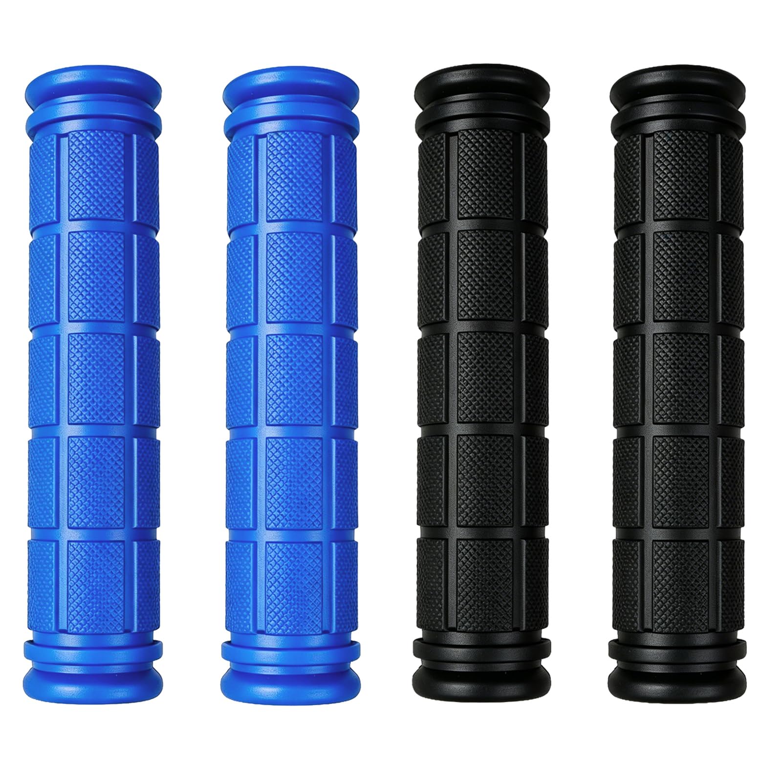 Kasteco 2 Pairs Bicycle Handle Bar Grips Mushroom Grips for BMX/Road Mountain Bikes (Black and Blue)