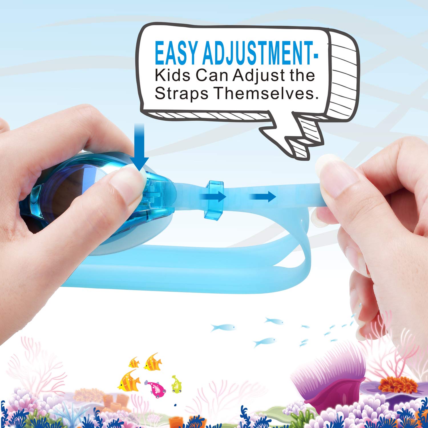 Aegend 2 Pack Kids Goggles, Swimming Goggles for Kids Age 4-16 Boys and Girls Youth, Anti-Fog Pool Goggles, Blue Light & Crisp P