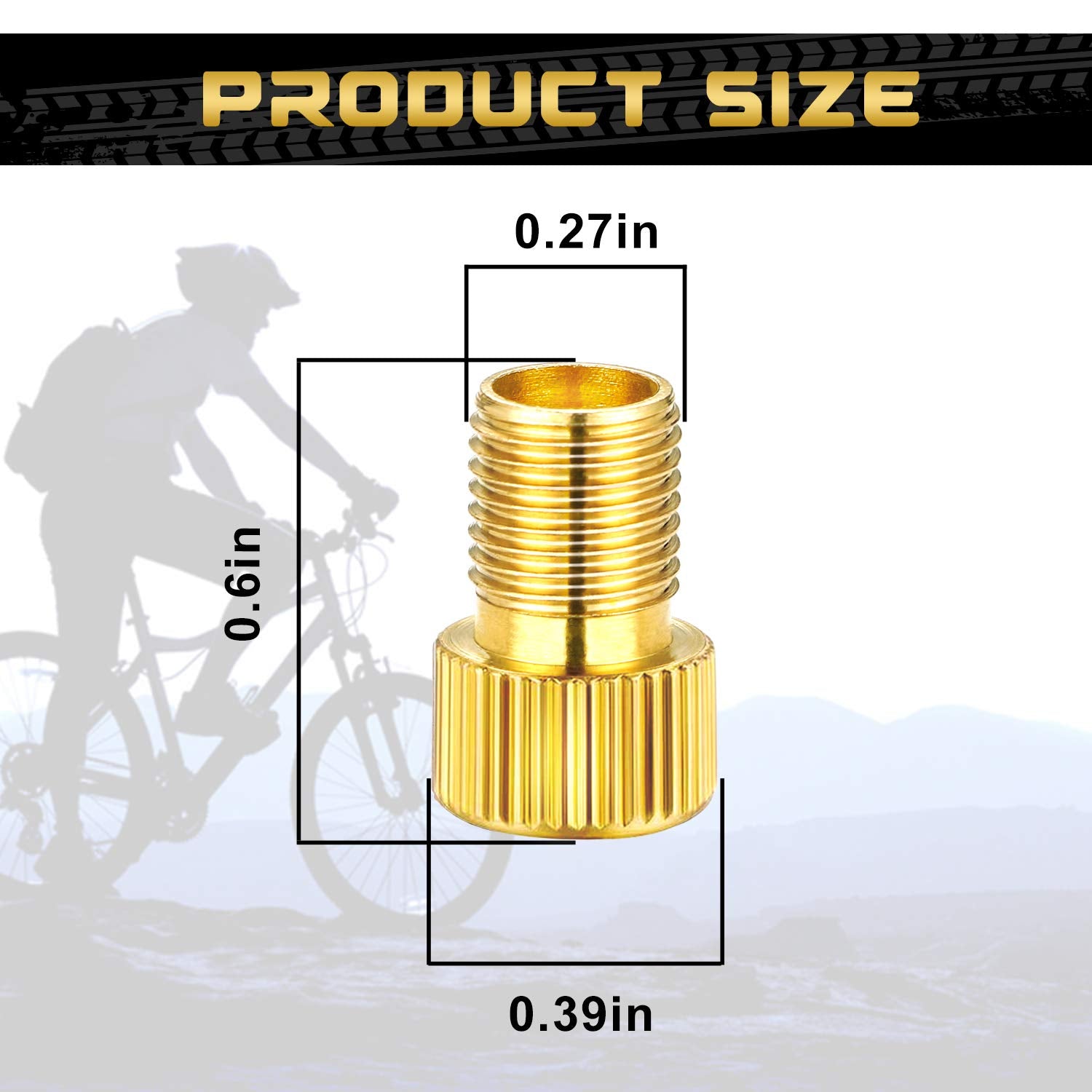 Bike Presta Valve Adapter,Inflate Tire Adapter,Convert Presta To Schrader,French/Uk To Us,Brass Material Mtb Inflatable Connecto
