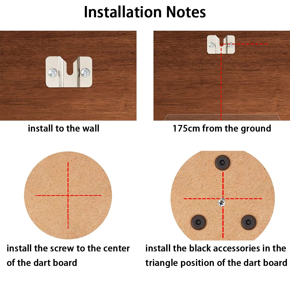 Zrm&E Dartboard Mounting Bracket Kit Wall Hanging Portable Dart Board Set With Pads And Screws Dart Holder