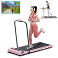 Black Lord 4 In 1 Walking Pad With Handle Bar, 2.7 Hp Quiet Foldable Under Desk Treadmill W/Bluetooth Speaker, Small Portable Ru
