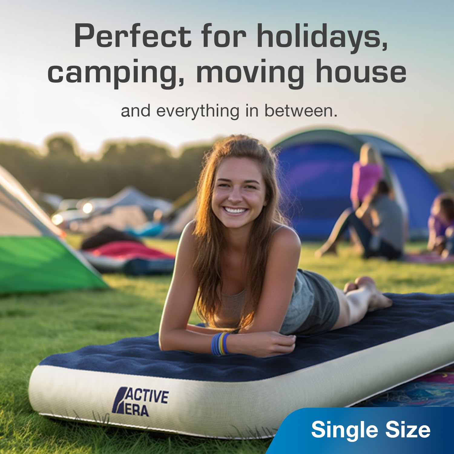 Active Era Luxury Camping Air Mattress With Built In Pump - Twin Air Mattress With Usb Rechargeable Pump, Travel Bag - Single Ai