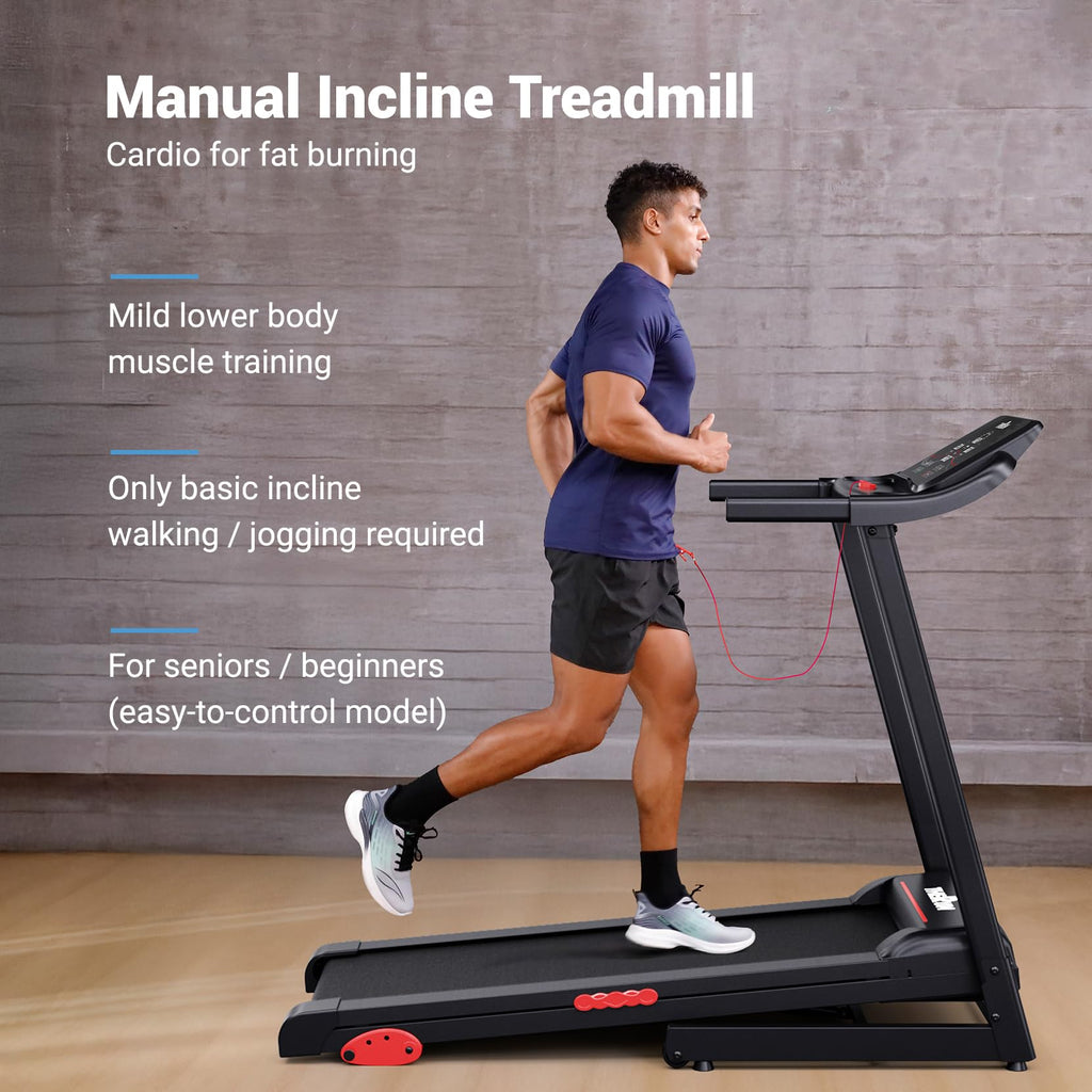 THERUN Running Treadmill with Incline, Foldable Treadmills, Manual Incline Adjustment, 3.0HP Treadmill for Indoor Fitness Workou