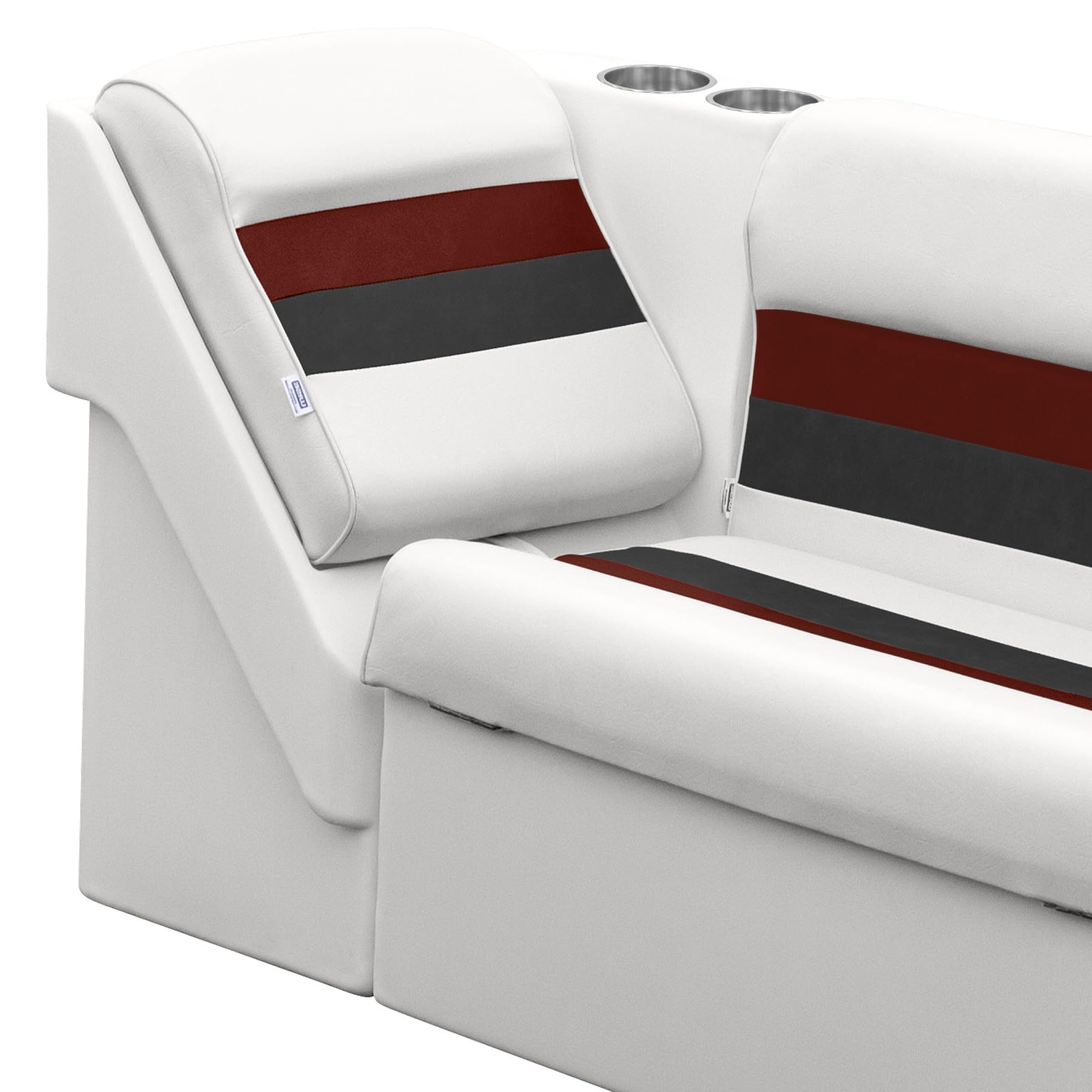 Wise 8Wd1305R-1009 Deluxe Series Pontoon Right Lean Back Recliner Section, White/Red/Charcoal