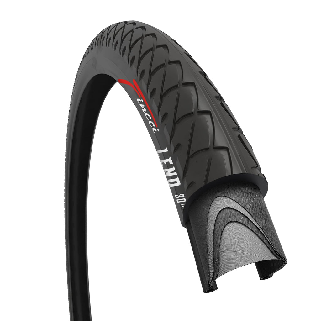 Fincci Leno Foldable Slick Bike Tire 26 X 1.95 Inch 50-559 For Road Street Cruiser Hybrid Bicycle