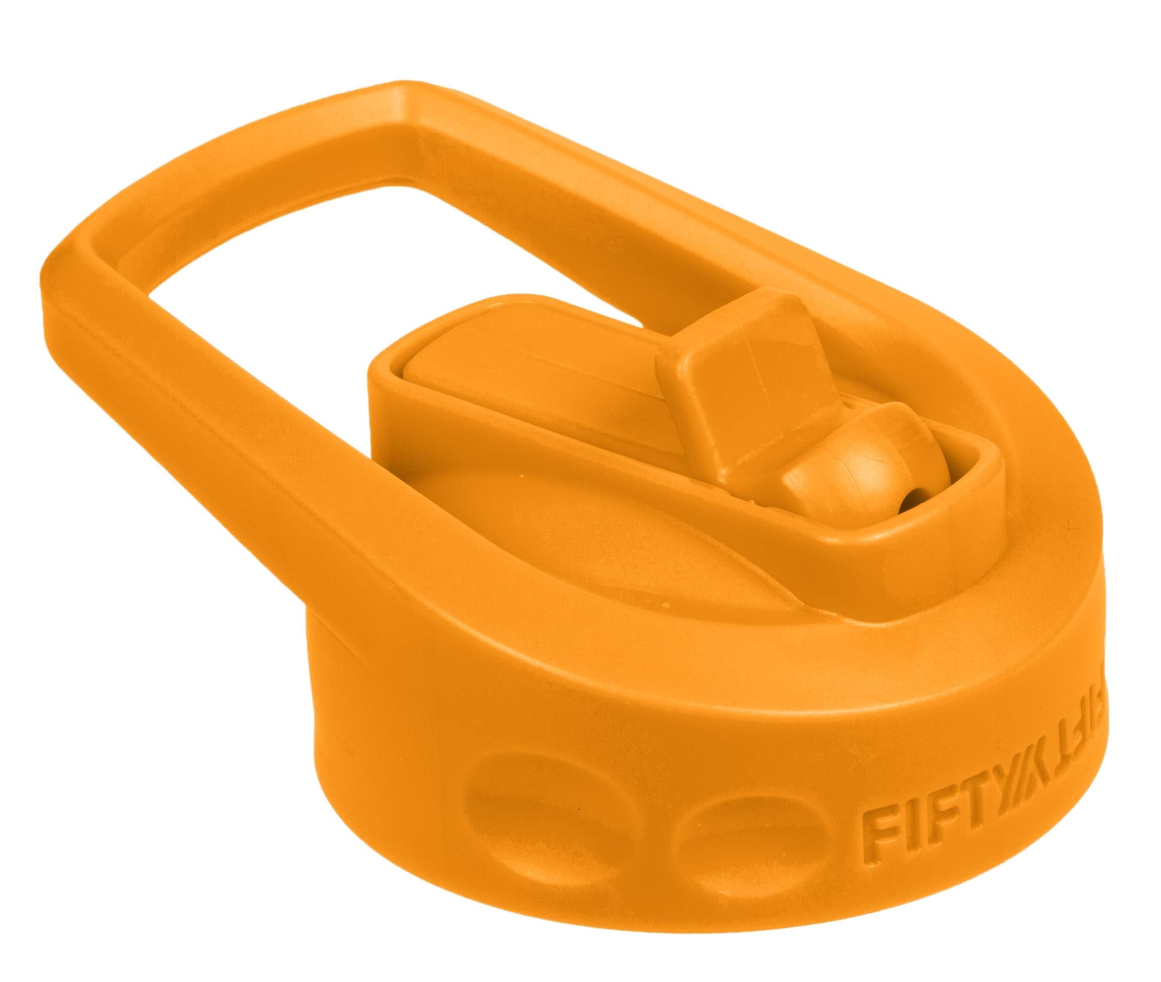 Fifty-Fifty Straw Cap Lid For Wide Mouth Bottles, Solar Orange