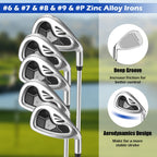 Tangkula 9 Pieces Men'S Complete Golf Club Set Right Handed, Includes 460Cc Alloy Driver & #3 Fairway Wood & #4 Hybrid & # 6 & #