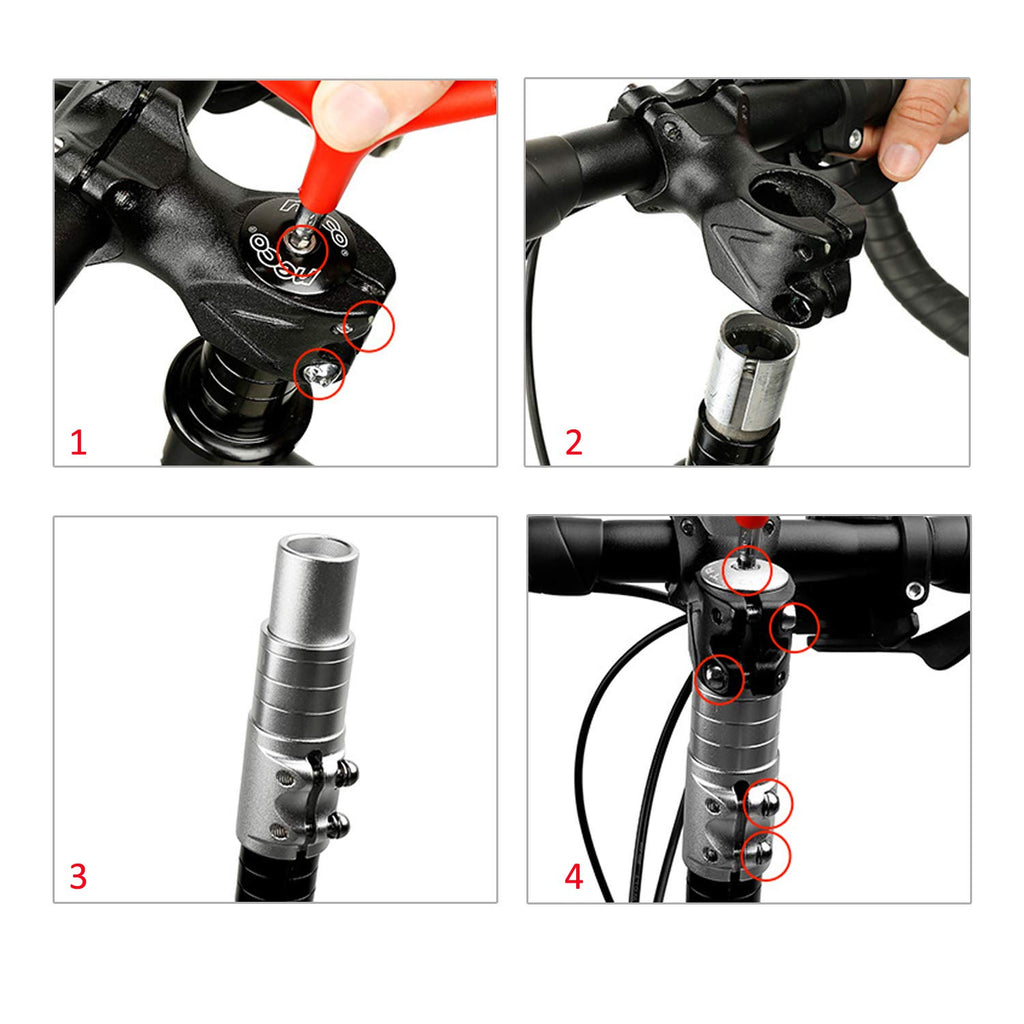 Platt Bike Fork Stem Extender Aluminum Alloy Mtb Bicycle Stem Raiser Handlebar Riser Fit For 1 1/8 Threadless Steerer Tubes,Blac