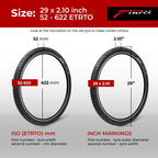 Fincci Marudo 29 X 210 Inch Bike Tire Foldable 52-622 For Mtb Mountain Gravel Hybrid Bike Bicycle