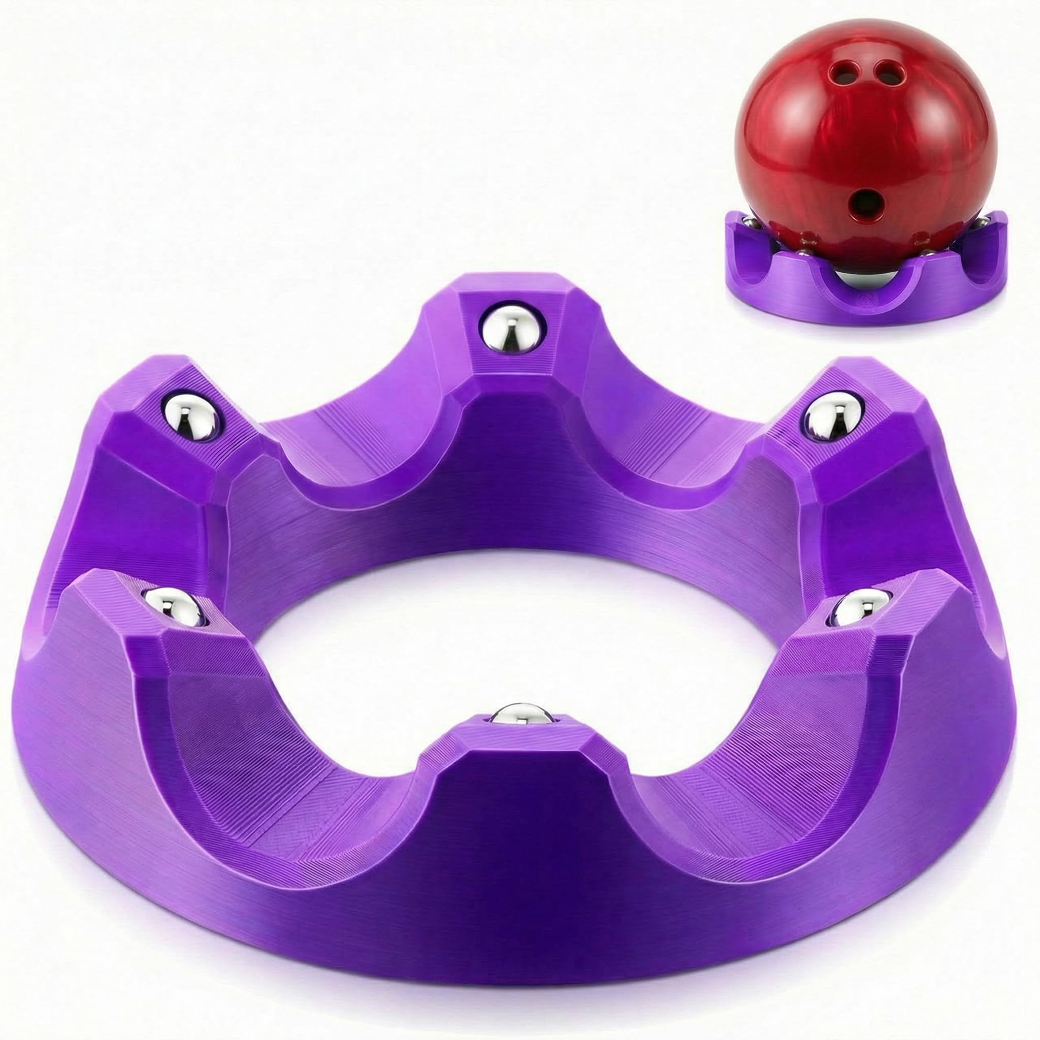 Enhon Bowling Basics Accessories Kit, Bowling Rotating Ball Cup Display Stand with Bearing Spinner Holder, Spare Ball Holder Spi