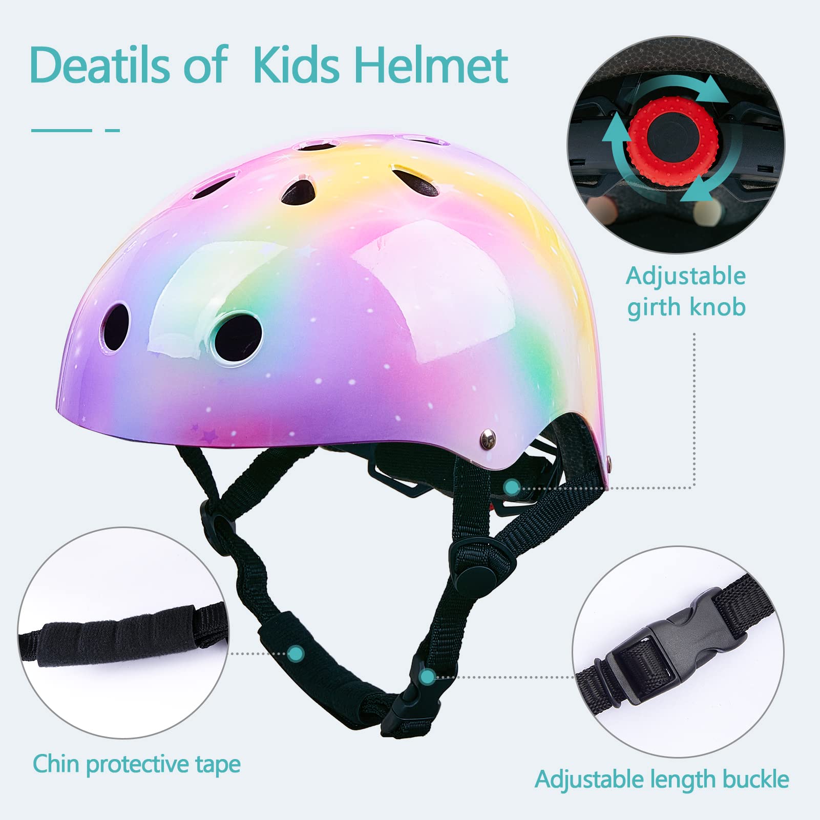 Toddler Helmet, Bienbee Kids Bike Helmet Skateboard Helmets For Bicycle Balance Bike Scooter For Girls Kids Age 3-5-8 Years