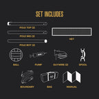 Baden Champions Volleyball Net Set Volleyball Bag, Adjustable Poles, Volleyball Ball & Pump, & Boundary Lines Portable Volleybal