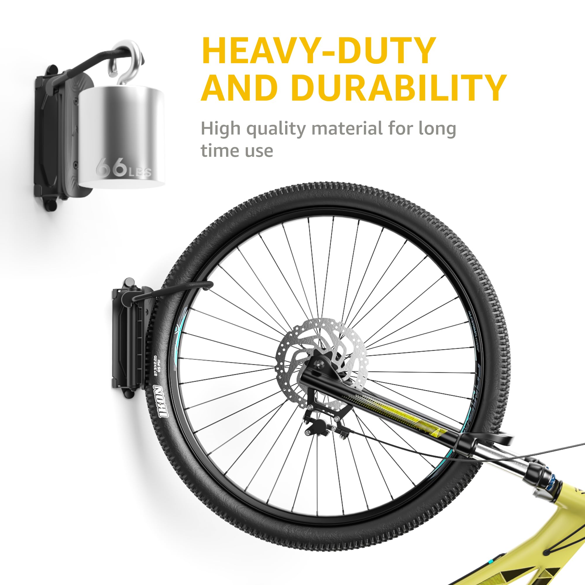 Montek Swivel Bike Wall Mount, Bike Hangers For Garage, Wall Mount Bike Rack, Space Saving Wall Bike Rack, Vertical Bike Rack Ho