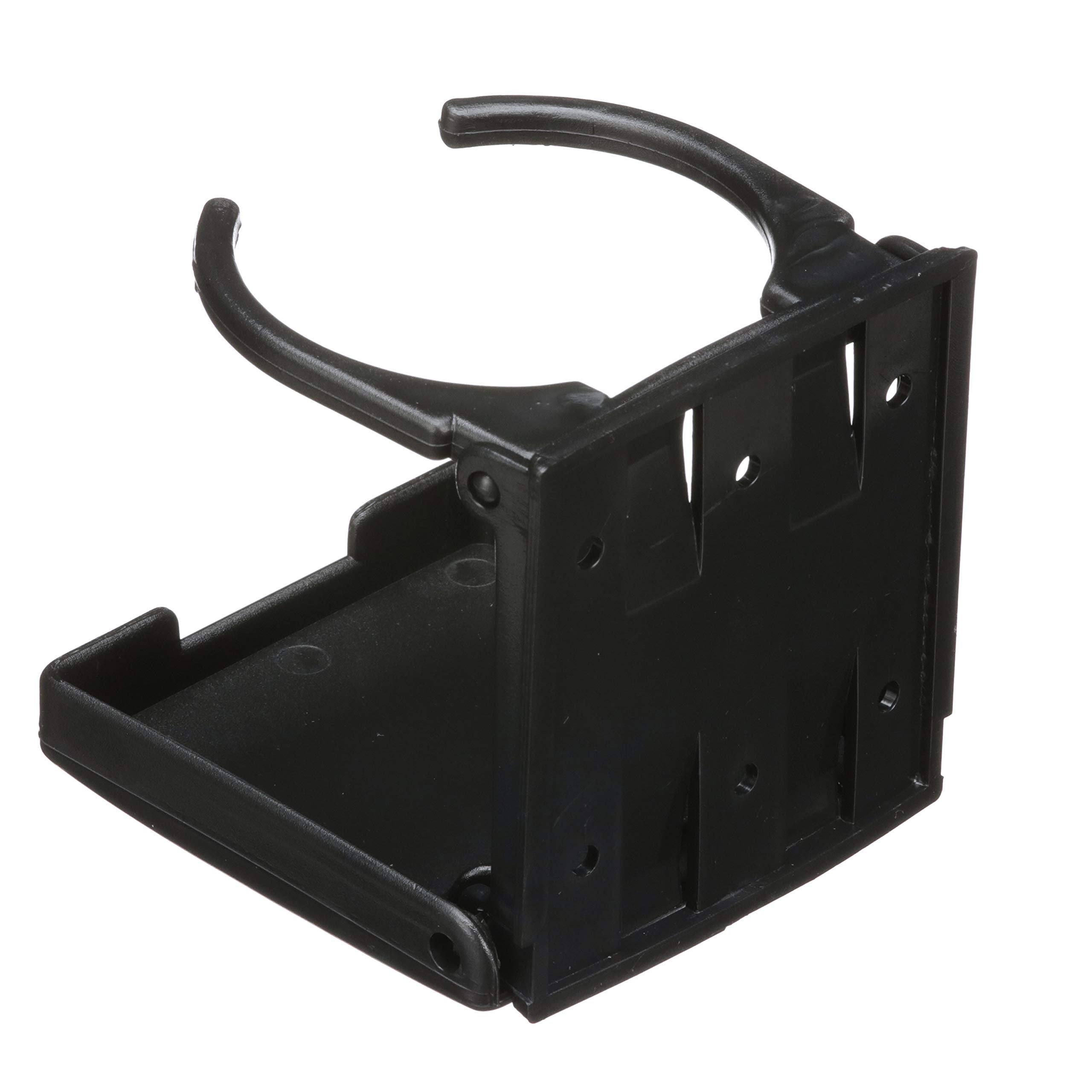 Attwood 11654-3 Fold-Up Drink Holder, 1 Rigid Ring, Molded Abs Plastic, 3 7/8-Inch H X 3 -Inch W, 7/8-Inch Closed Depth, Black