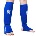 Meister Mma Elastic Cloth Shin & Instep Padded Guards (Pair) - Blue - Small/Medium
