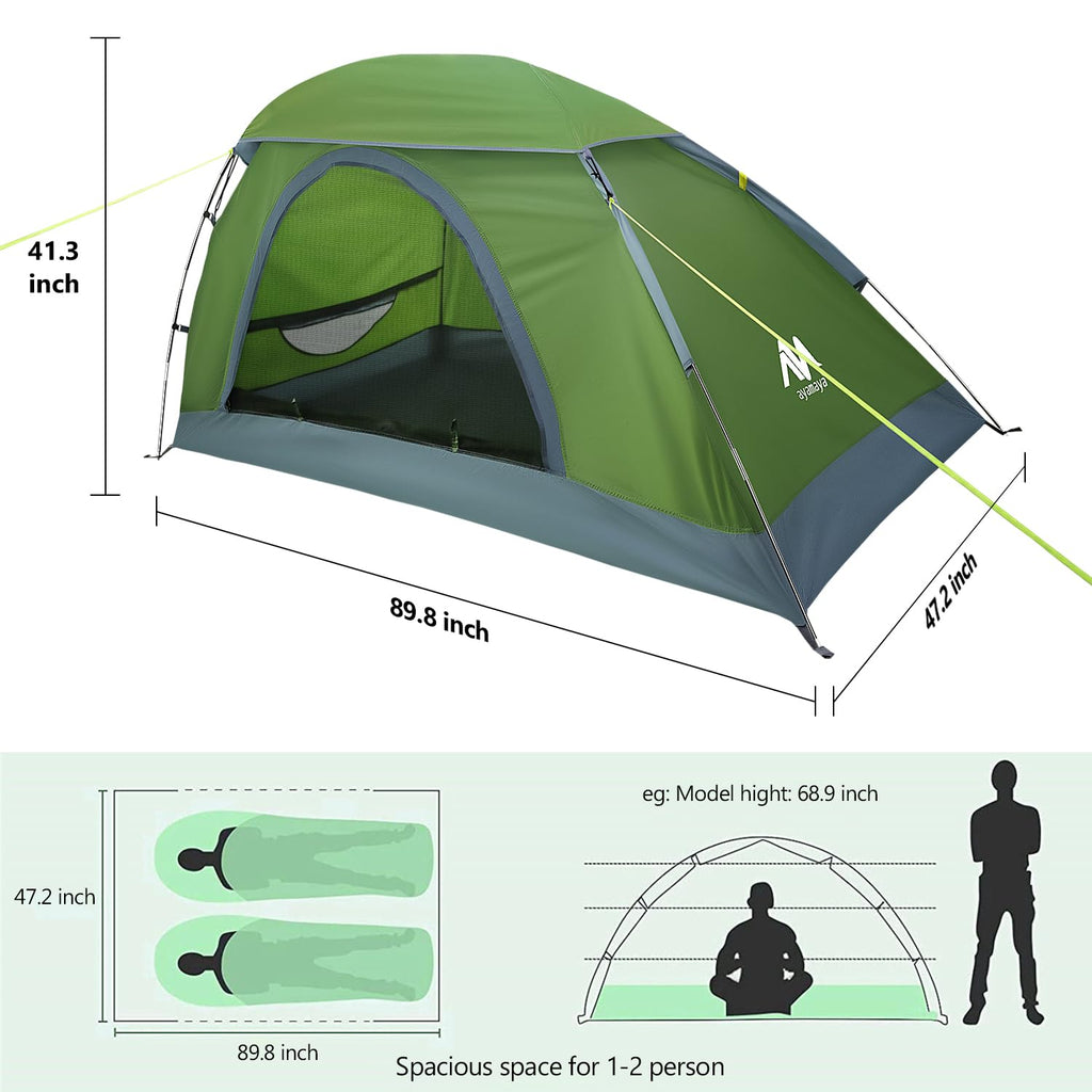 Ayamaya 1 Person Tent For Backpacking - Lightweight Single Person Hiking Tent With Skylight & Waterproof Rainfly & Ground Vents,