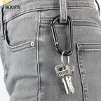 Booms Fishing Cc2 Carabiner Clip, Small Carabiner Keychain, Multi-Use Aluminium D Ring Caribeener Clips, 6Pcs 1.57Inch Black
