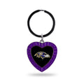 Rico Industries Nfl Baltimore Ravens Nfl Rhinestone Heart Colored Keychain, Purple, 3-Inches In Length
