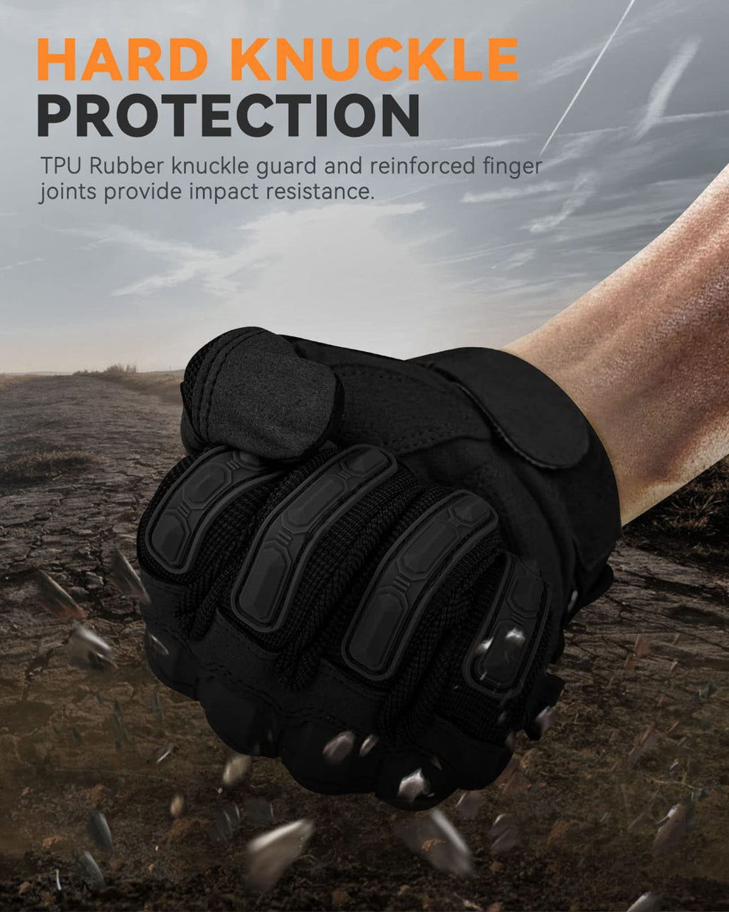 KUMGIM Outdoor Touchscreen Gloves for Work Motorcycle Climbing Hiking Black