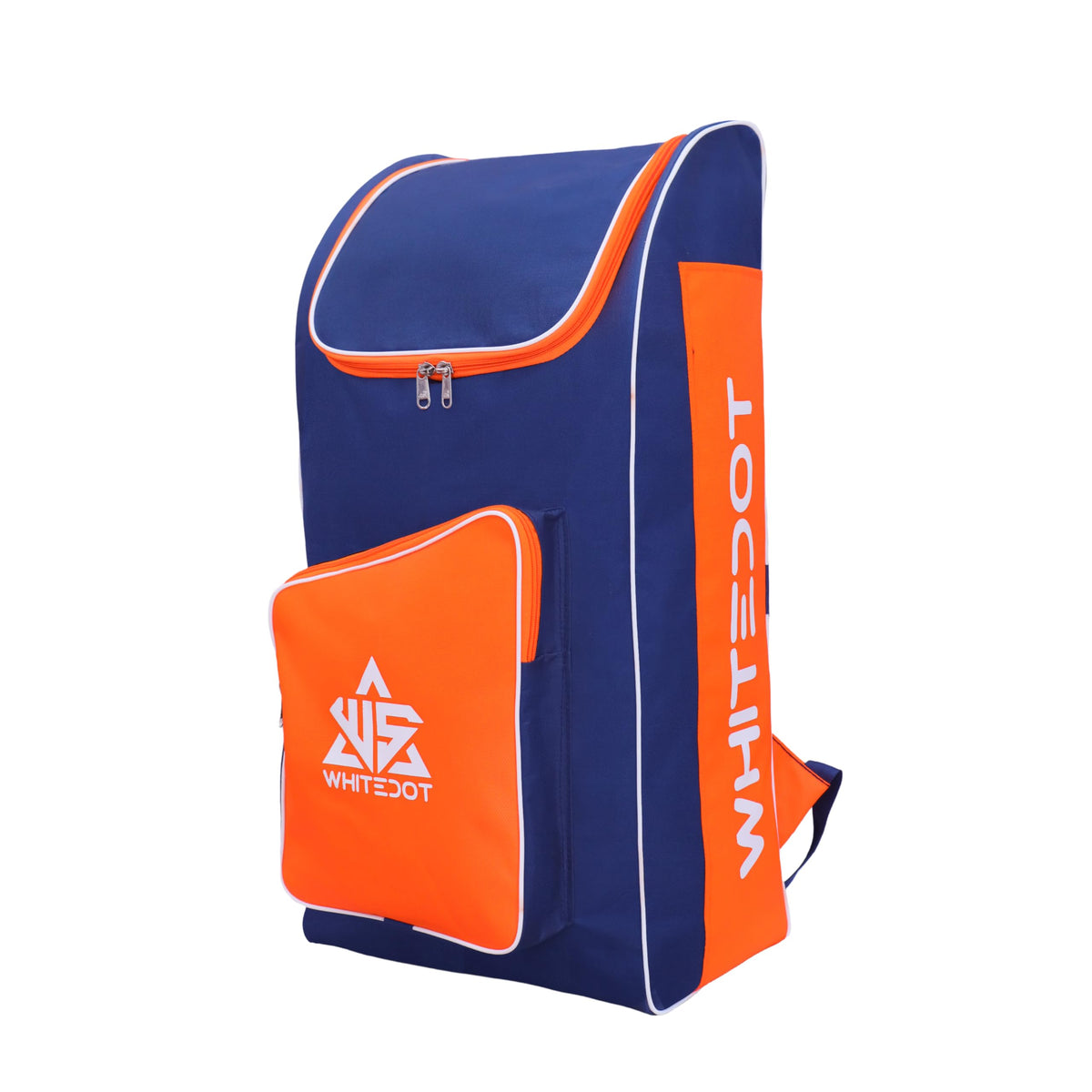 Whitedot Sports Teal Cricket Kitbag  Navy Blue & Orange | Large Capacity Backpack Duffle With Separate Bat Pocket | Stylish & D