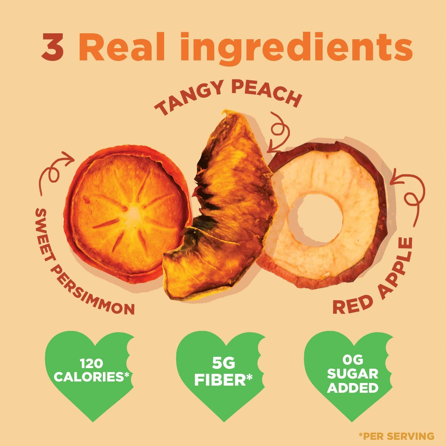 Rind Snacks | Orchard Blend | Persimmons, Apples & Peaches | Dried Fruit Superfood | Chewy Snack | All Natural | Fiber Rich | Vi