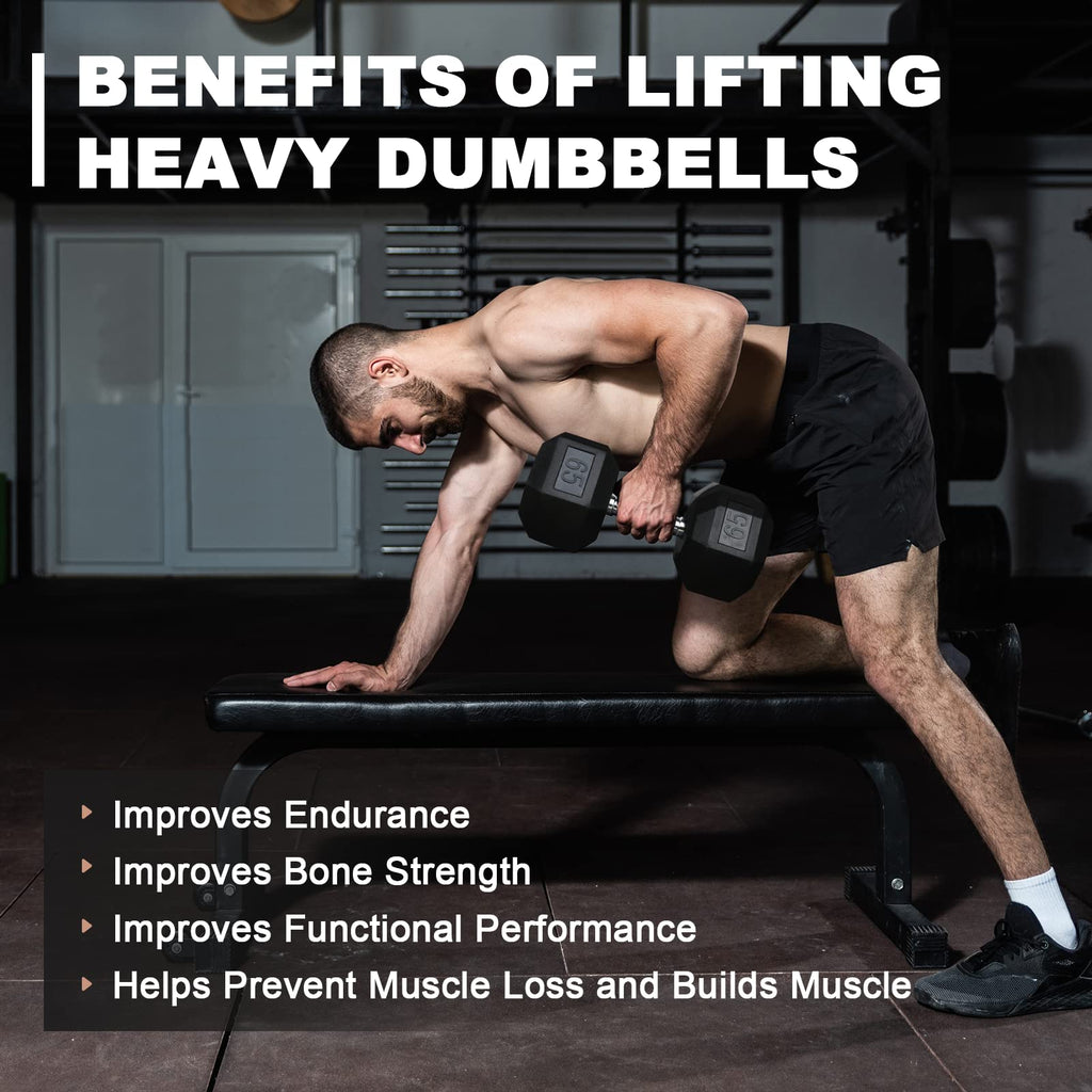 Lionscool Hex Dumbbell (65Lb Single) Black