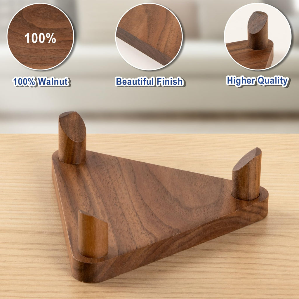 PUERSI Ball Stand Display Stand for Basketball Football Soccer Volleyball, Walnut Ball Holder Case Rack