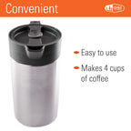 Gsi Outdoors, Glacier Stainless Javapress, 30Oz French Press Coffee Mug For Camping, Brushed