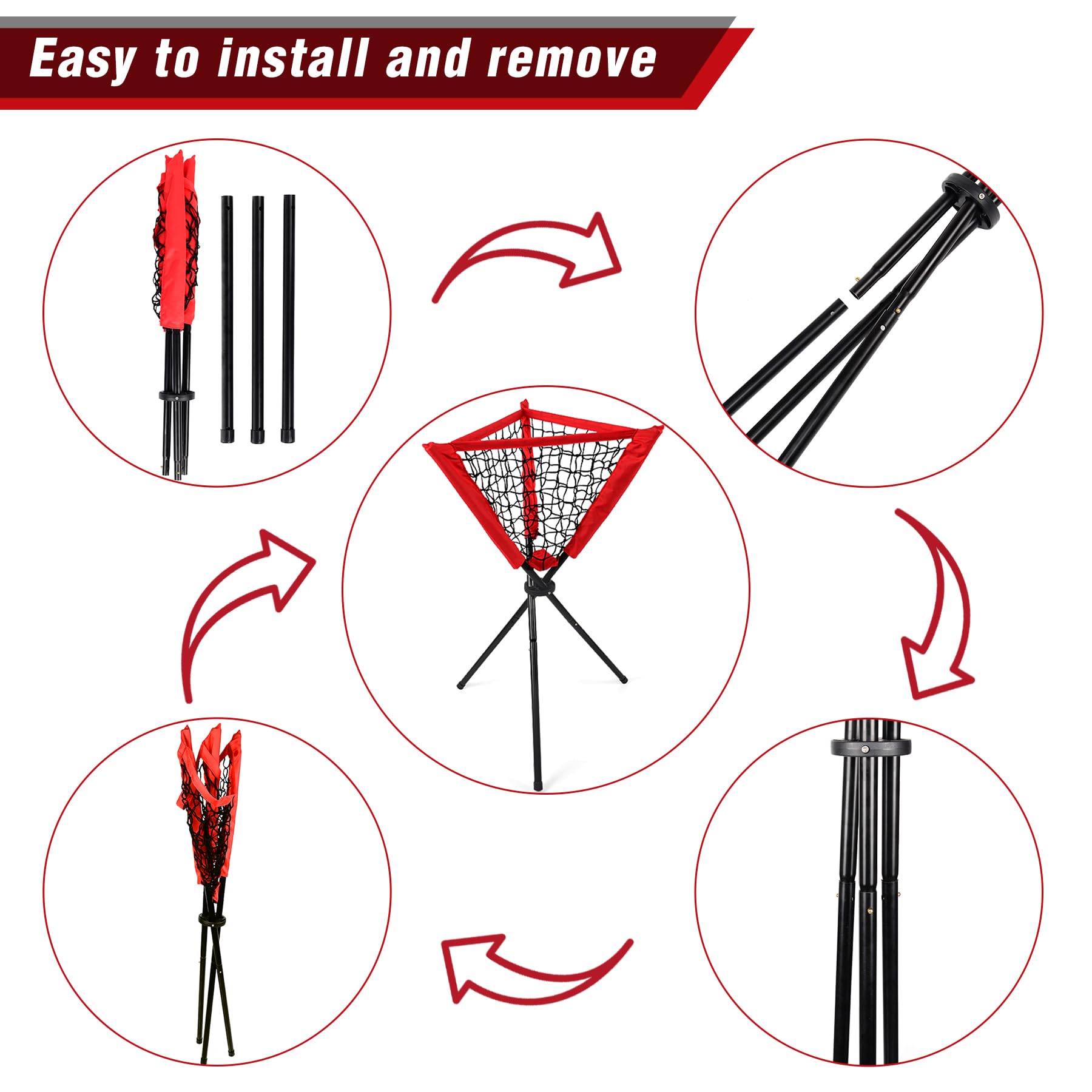 Hikeen Baseball Caddy Softball Coaching Accessories Baseball Training Equipment Portable And Detachable Batting Tee Softball Rac