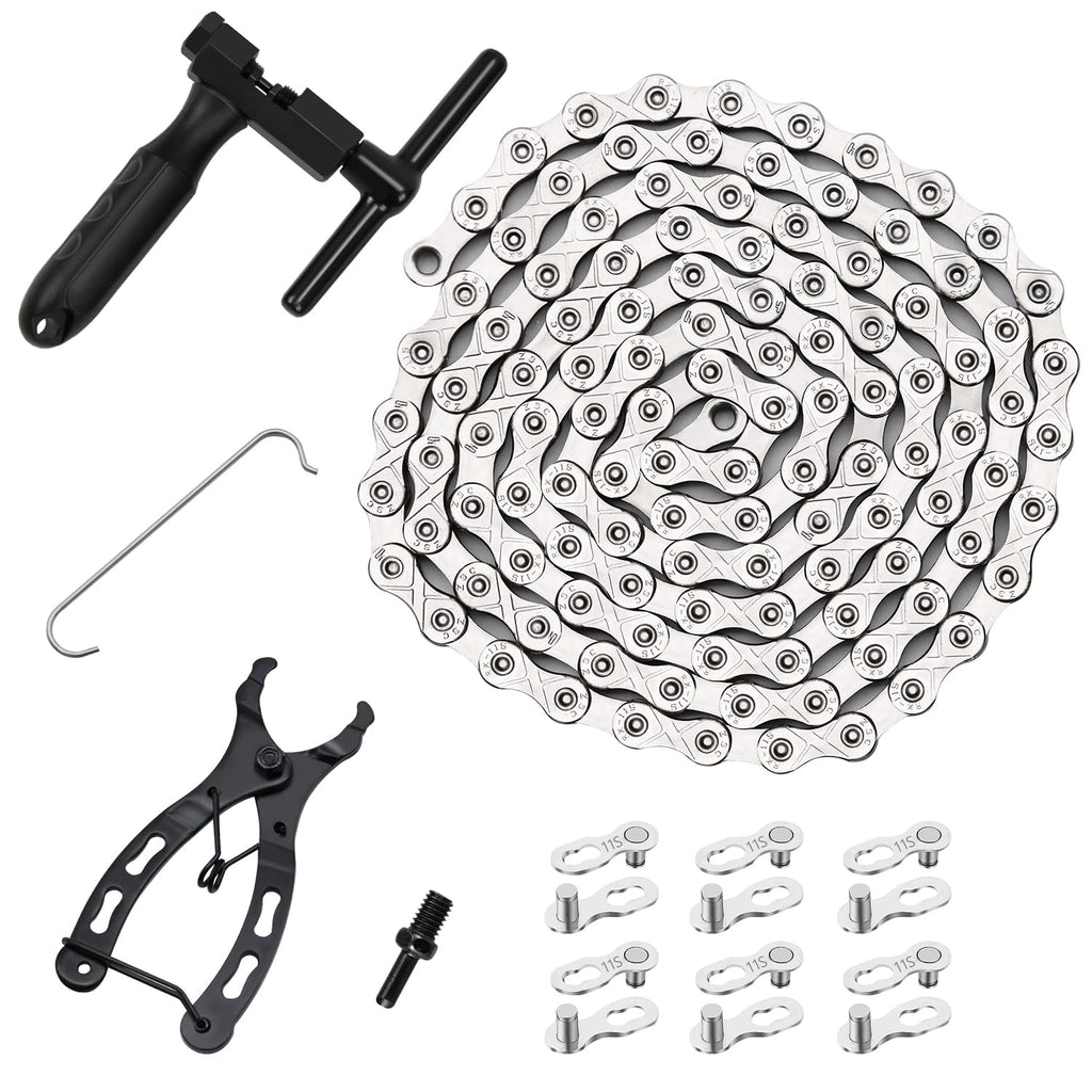 Bike Chain Kit, 11 Speed Multi-Function Bike Mechanic Repair Kit, Chain Breaker And Bike Link Plier With Hook And 6 Pairs Bicycl
