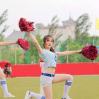 Baotongle 12 Pcs Cheerleading Squad Spirited Fun Poms Pompoms Cheer Costume Accessory For Party Dance Sports (Multicolor)