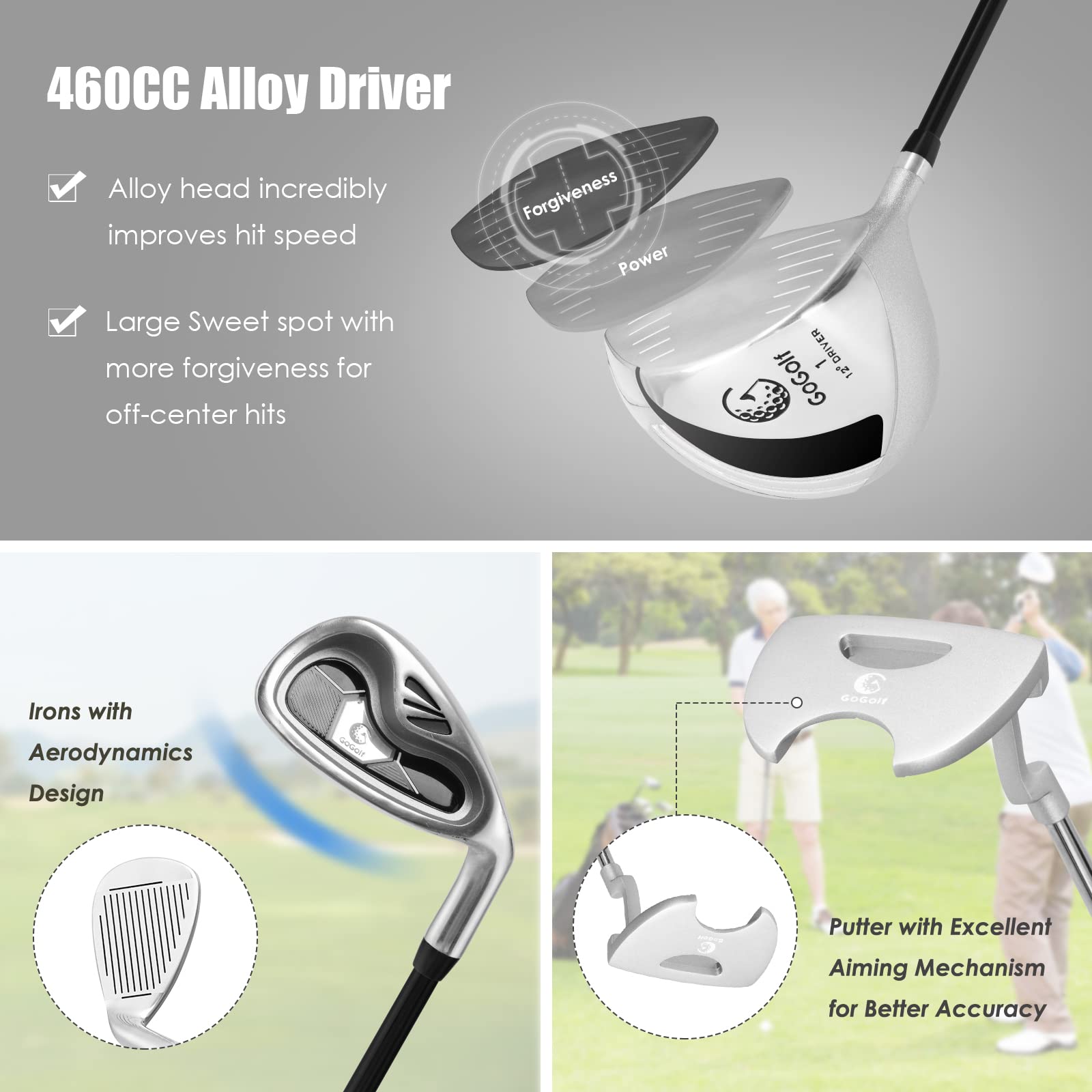 Tangkula 9/10 Pieces Women'S Complete Golf Clubs Set Right Hand, Includes 460Cc Alloy #1 Driver & #3 Fairway Wood & #4 Hybrid &