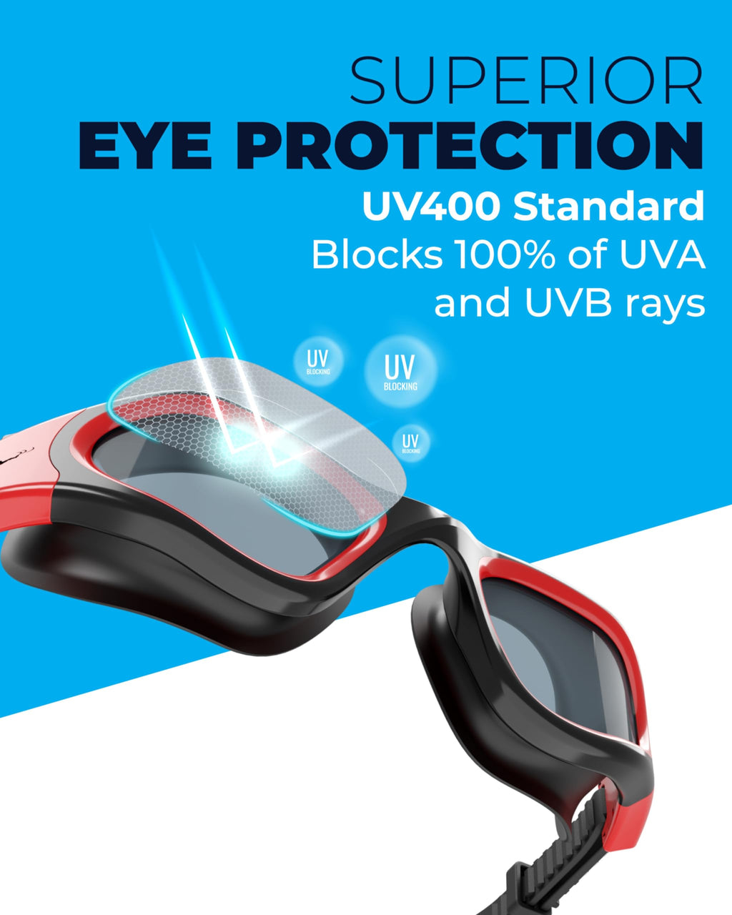 Aqtivaqua Swimming Goggles Swim Goggles For Adults Men Women Kids Youth Girls Boys Children Dx (Clear-Lenses White/Black-Frame)