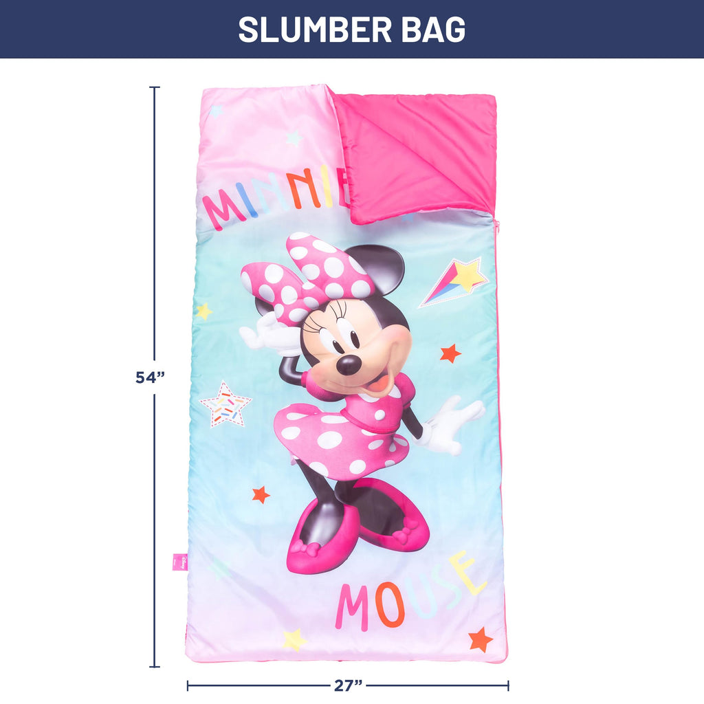 Disney Minnie Mouse Bowtique Slumber Sack - Cozy & Warm Kids Lightweight Slumber Bag/Sleeping Bag (Official Disney Product)